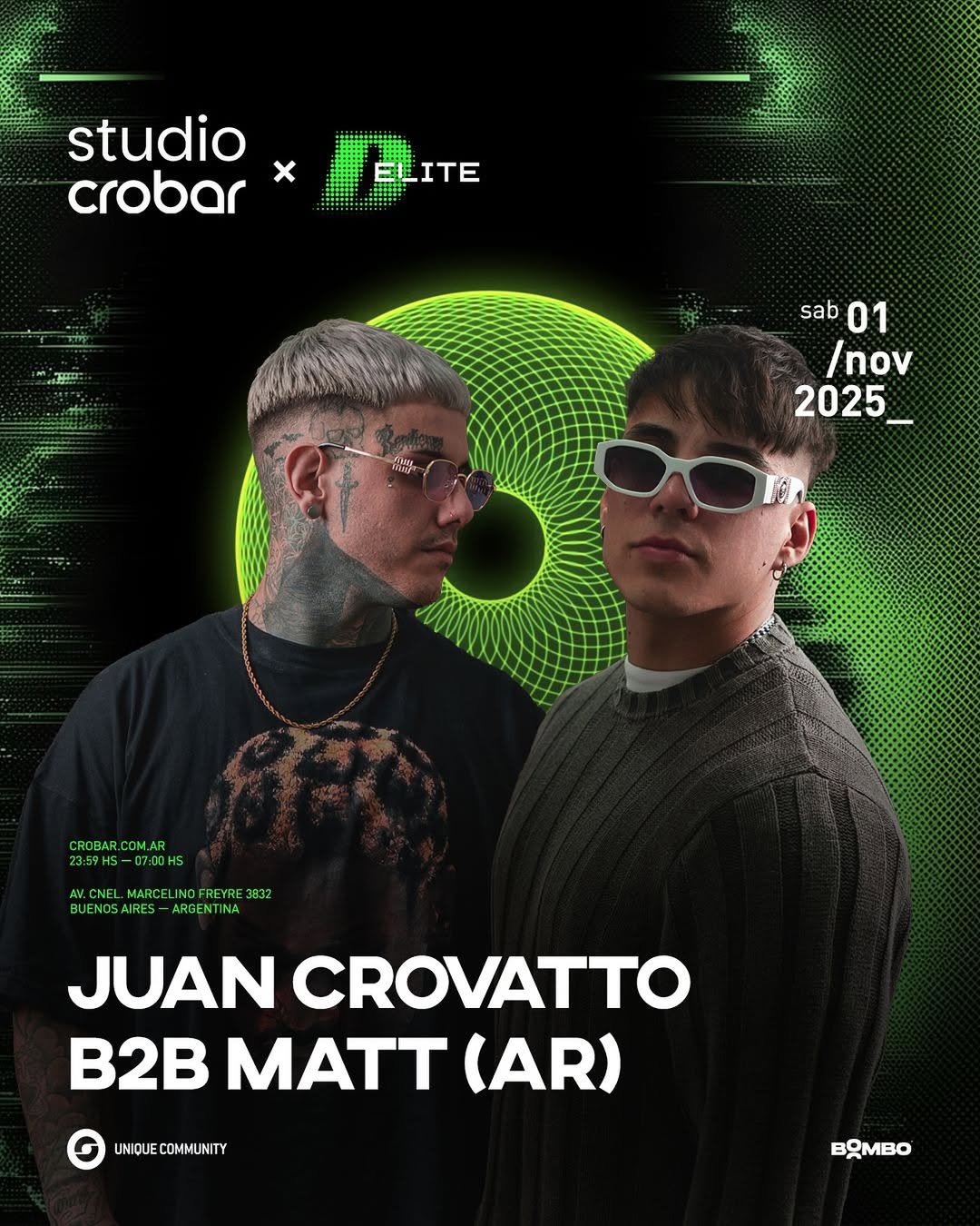 Flyer Studio Crobar x Elite — Juan Crovatto B2B Matt (AR)
